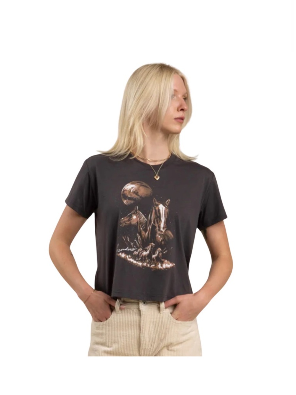 Sendero Provisions Women’s ‘Midnight Riders’ Crop Tee — size M — NWOT